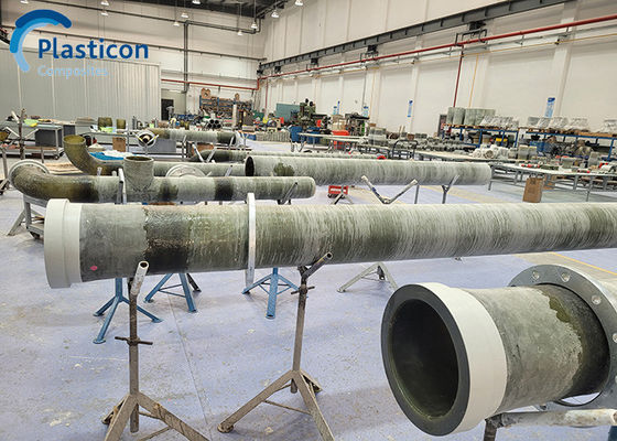 Korozyona Dirençli GRP Boru ASME Deniz Fiberglass Egzoz Boru